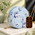 Valenium Floral Printed Round Sling Bag (Sky Blue)