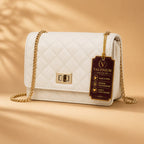 Valenium Sling Bag with Gold Chain (Off White)