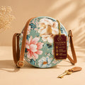 Valenium Flower Print Round Sling Bag (Sage Green)