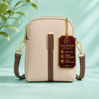 Valenium Leather Crossbody Sling Bag (Beige)