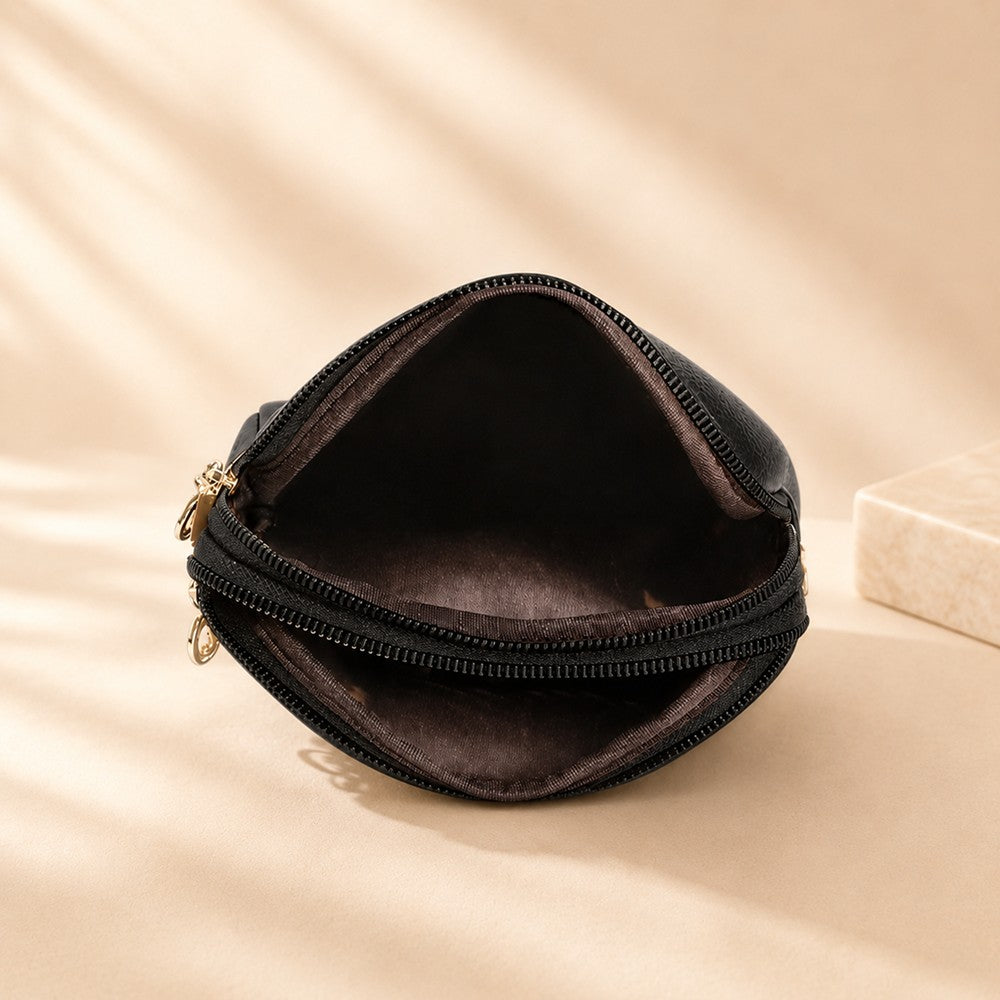 Valenium Quilted Cross Body Sling Bag (Black)