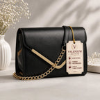 Valenium V-Flap Crossbody Sling Bag (Black)