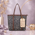 Valenium Women's Jute Laptop Bag (Brown & Black)