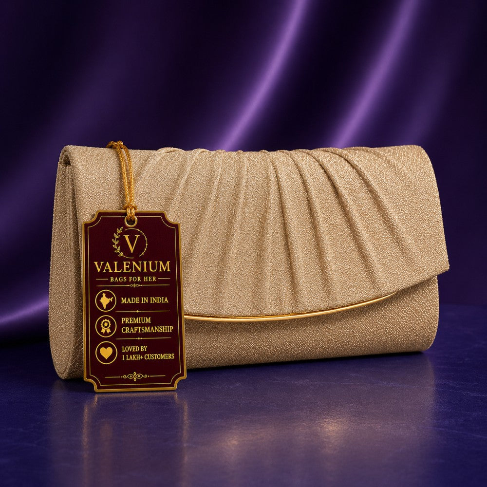 Valenium Women's Clutch Sling Bag (Golden)
