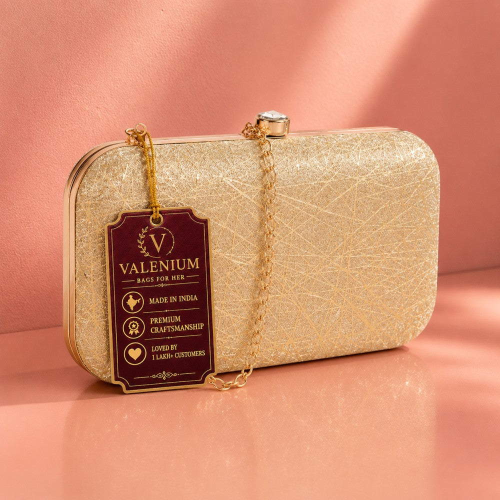Valenium Clutch Sling Bag (Golden)
