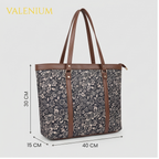 Valenium Women's Jute Laptop Bag (Brown & Black)