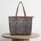Valenium Women's Jute Laptop Bag (Brown & Black)